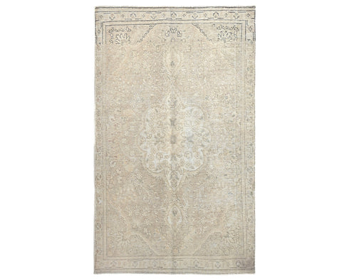 3x5 Vintage Brown Persian Style Hand Knotted Distressed Low Pile Wool Area Rug